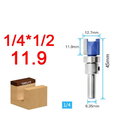 

3PCS 14 inch Shank Flute Flush Trim Pattern Router Bit Set Top Bearing Woodworking Milling Cutter Tool