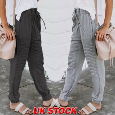 

Womens Elastic Waist Jog Pants Skinny Sweatpant Casual Joggers Bottoms Trousers