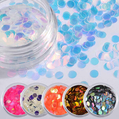 

Toponeto 6Color Round Sequins Dazzling Sticker Colorful Nail Art Decoration