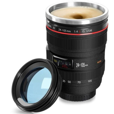 

Self Stirring Camera Lens EF 24-105mm Thermos Travel Tea Coffee Mug Cups 400ML