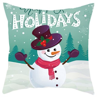 

Tailored Merry Christmas Short Plush Pillowcase Sofa Pad Set Home Decoration 18x18 Inch