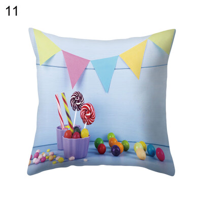 

Multicolor Candy Food Cushion Cover Home Office Cafe Car Decoration Pillow Case