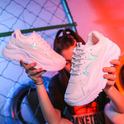 

LZJ 2019 New Sprinhg Autumn Women Shoes White Shoes Fashion Wild Platform Footwear Breathable Mesh Casual Shoes Sneakers