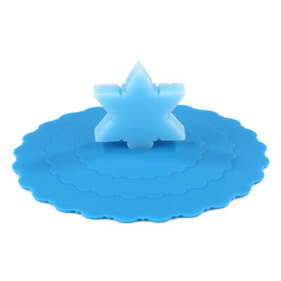 

Heat Resistant Blue Silicone Cup Cap Creative Cartoon Sealed Leakproof Lid