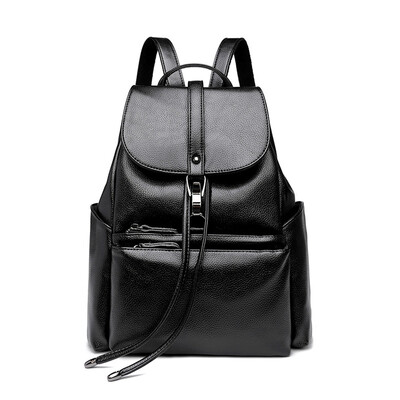 

Backpack lady simple casual travel bag wild leather backpack