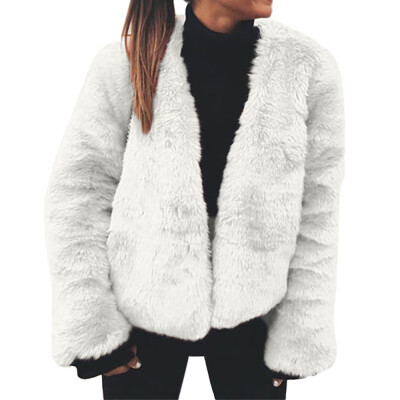 

Toponeto Women Coat Winter Warm Faux fur Cardigan Long Sleeve Outerwear Tops Warm Coat