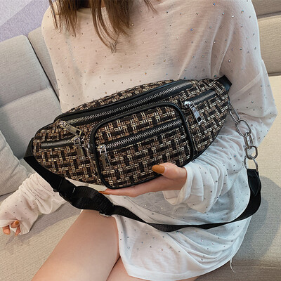 

Womens bag 2019 new fashion chest bag summer small fresh wild gas woven Messenger bag ins net red packet