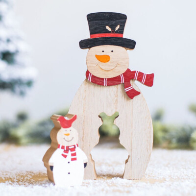 

Gobestart Wooden Mini Christmas Tree Desktop Ornaments Merry Christmas Party Decor