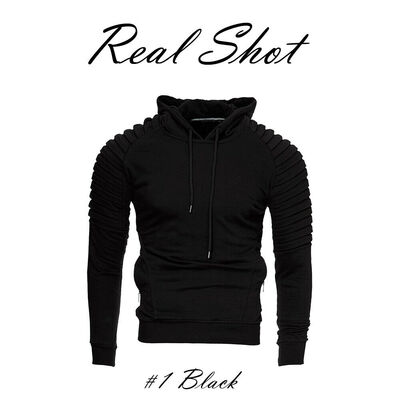 

SUNSIOM Men Slim Fit Athletic Gym Muscle Hoodies T-shirt Tops Hooded Long Sleeve Blouse