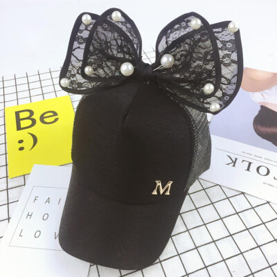 

Fashion Children Baseball Cap Spring Summer Pearl Bow Kids Sun Hat Boys Girls Hip Hop Caps
