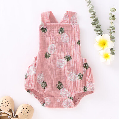 

Newborn Infant Baby Girls Pineapple Print Sleeveless Romper Bodysuit Outfits