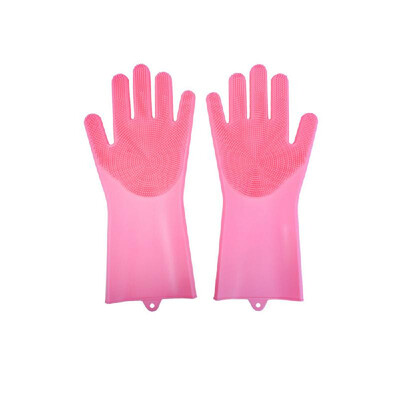 

Magic Silicone Dish Washing Gloves Kitchen Silicone Gloves Food Grade Dishwashing Gloves for Cleaning Car Pet Brush Rose RedPurp