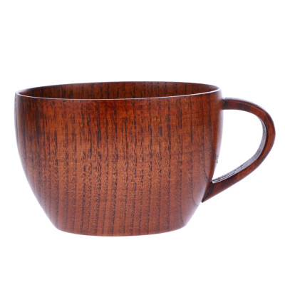 

Natural Jujube Bar Wooden Cup Mugs With Handgrip Coffee Tea Milk