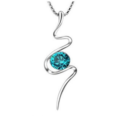 

Fashion Winding Snake S925 Silver Pendant Necklace Jewelry Lovers Gift New