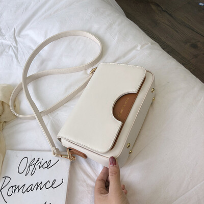 

Bag female bag summer small fresh 2019 new Korean version of the wild single shoulder slung fashion hit color broadband small square bag