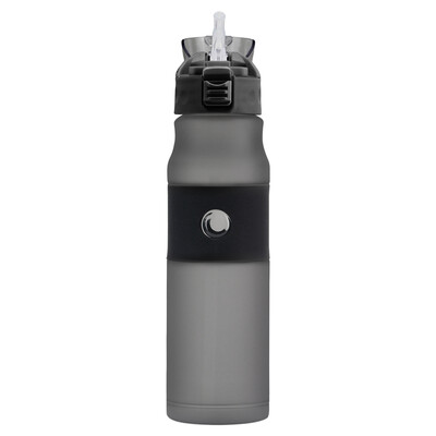 

600ml Sports Water Bottle with Straw BPA-Free Leak Proof Flip Top Drinking Water Bottle for Travel Outdoor Hiking Camping