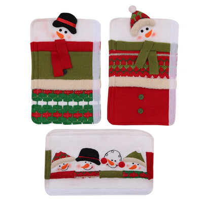 

3Pcs Christmas Decoration Refrigerator Door Handle Covers Cartoon Cute Microwave Door Refrigerator Handle Sets Christmas Gift