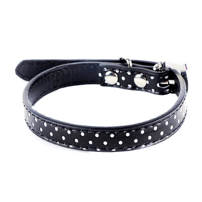

Sweet Polka Dot Lovely Small Pet Cat Dog Collar Heart Crystal Pendant Collar