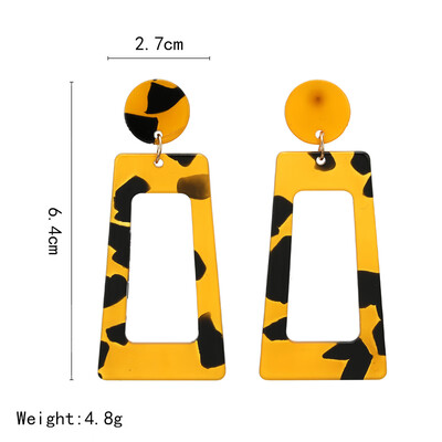 

Fashion Multi-Color Acrylic Acetic Acid Drop Earrings for Women Girl Personality Statement Simple Geometric Pendant Earrings