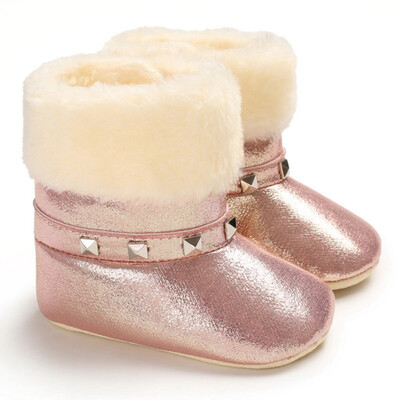 

Autumn Winter Baby Girl PU Boots Casual Shoes First Walkersborn Cute Cotton Non-slip Soft Sole Shoe