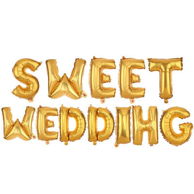 

12pcs Gold Giant Letter Inflatable Helium Foil Balloons Wedding Party Decor