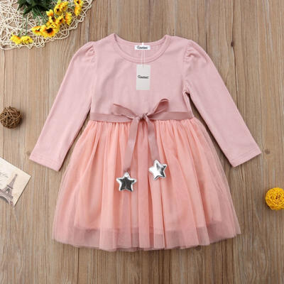 

Toddler Infant Baby Girls Long Sleeves Party Dress Tutu Lace Skirt Cotton Outfit Clothes