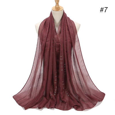 

Cross-border express sales foreign trade gold wire stripe porcelain point color diamond cotton&linen scarf Muslim ladies baotou