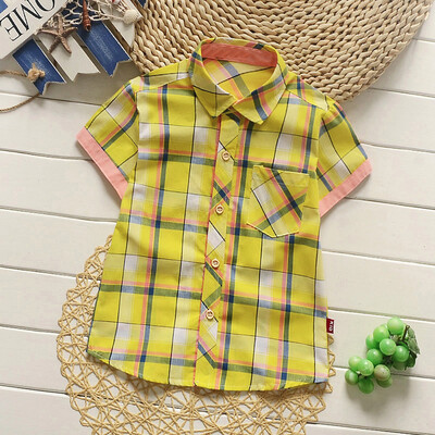 

Toddler Infant Baby Boy Plaid Pocket T-shirt Short Sleeve Tops Outfits Clothes