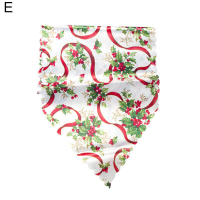 

Christmas Bell Flower Santa Decor Tablecloth Party Dining Table Runner Cover