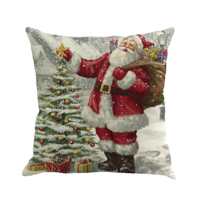 

Siaonvr Christmas Printing Dyeing Sofa Bed Home Decor Pillow Cover Cushion Cover