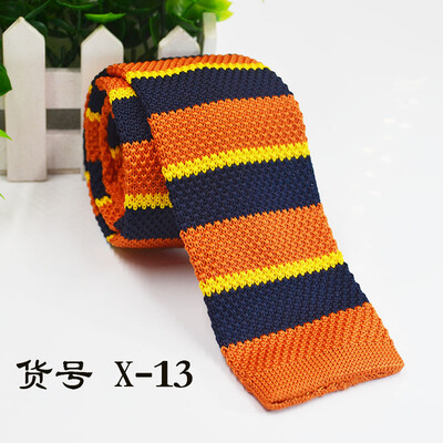 

Knit flat striped tie 5CM narrow section mens business tie direct