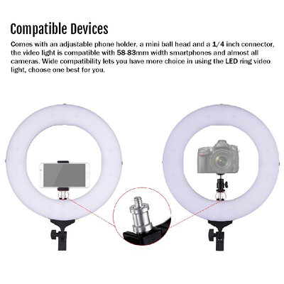 

ZOMEI 14 Inch 5500K Mono-color Dimmable Ring Video Light LED Fill Light CRI 90 with Orange Color Filter Mini Ball Head Phone Hold