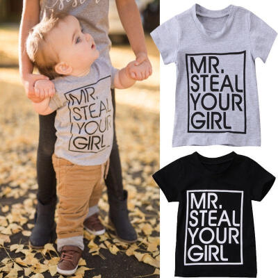 

2018 Toddler Baby Kids Boy Girls MR steal T-shirt Cotton Short Sleeve Summer Tops Tee Shirts