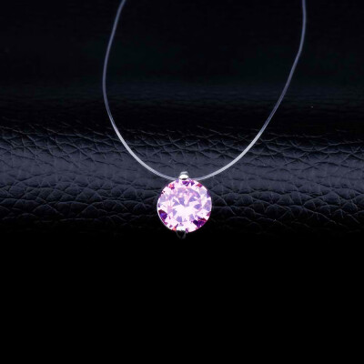 

Invisible Chain Necklace Women Transparent Fishing Line Clavicle Short Choker Zircon Pendant Necklace for Girl Fashion Jewelry