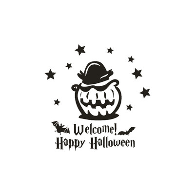 

〖Follure〗Happy Halloween Witch Bats Wall Sticker Window Home Decoration Decal Decor