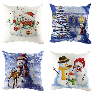 

Tailored 4Pcs Christmas Pillow Cover Pillowcases Decorative Sofa Cushion Cover Decoration