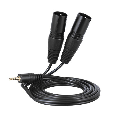 

15m 5ft Audio Cable Cord Dual XLR Male to 35mm Male Plug