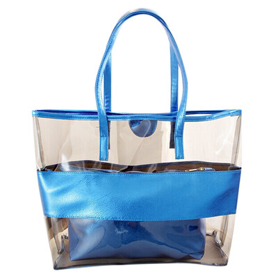 

2019 Summer Handbag High Quality PVC Transparent Women Beach Tote Bag Large Capacity Jelly Travel Shoulder Messenger Bag T30