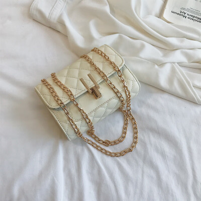 

2019 new Korean version of the simple&simple rhombic chain shoulder bag casual temperament Sen system wild Messenger small square bag