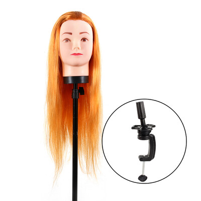 

Greensen Hairdressing Practice Training Mannequin Head Long Hair Model With Clamp GoldDummy Model Mannequin