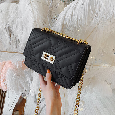 

Ins super fire pack small square bag on the new Korean version of the fashion chain small bag shoulder slung small bag Lingge retro female