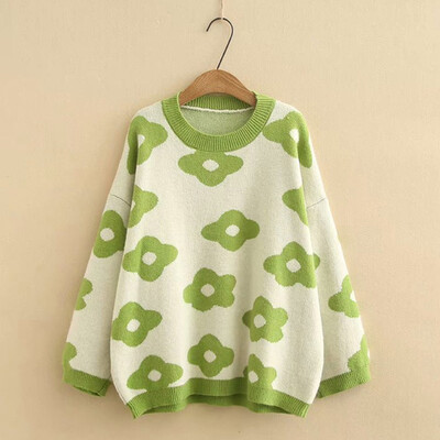 

〖Follure〗Womens Fashion AutumnWinter Long Sleeve Floral Knitted Pullover Sweater Tops