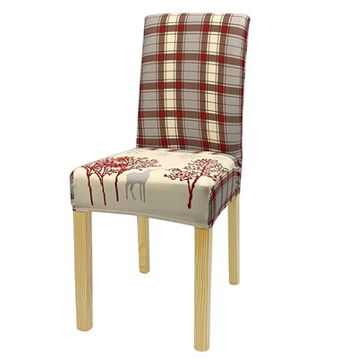 

2 4Pcs Christmas Stretch Removable Chair Cover Printing Seat Case Slipcover Home Decoration