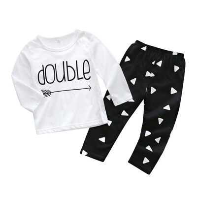 

Newborn Baby Boys Clothes 2018 Summer New Long Sleeve Letter T-shirtPants 2pcs Baby Suit O-Neck Infant Clothing Set