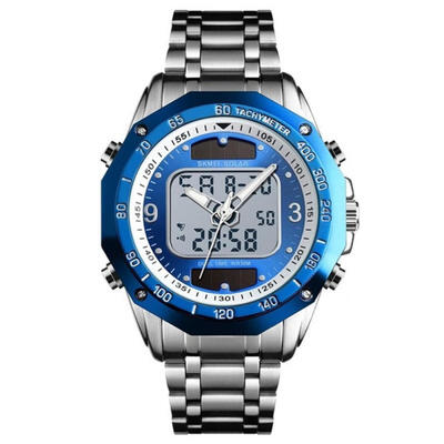 

SKMEI 1493 Digital Analog Watch Stainless Steel Outdoor Sport Waterproof Watches For Men