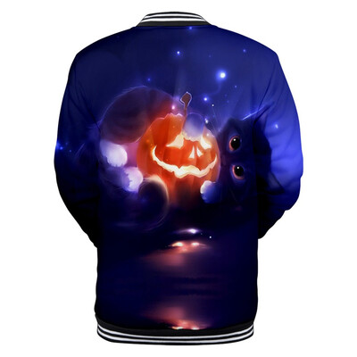 

Toponeto Women Halloween Horror Print Party Long Sleeve Pullover Hooded Baseball Jacket