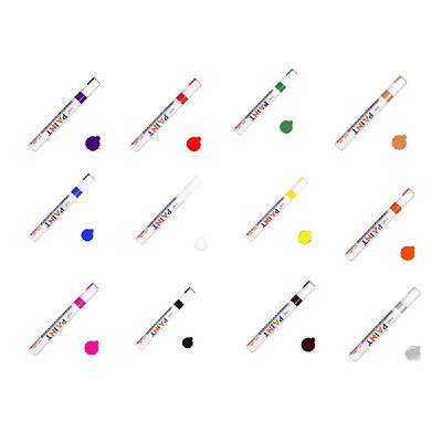 

12 Colors Waterproof Pen Car Tyre Tire Tread Rubber Metal Permanent Paint Markers Graffiti Oily Marker Pen