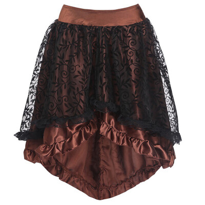 

Roseonmyhand Womens Sexy Gothic Floral Lace High Waist Gothic Novelty Corset High Plus Skirt