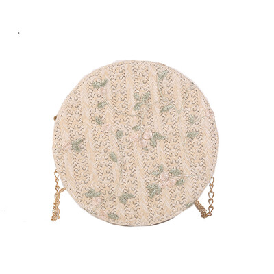 

Bali Island Woven Bag Round Shoulder Bag Rattan Straw Bags Satchel Bohemia Beach Circle Messenger Bags YJ