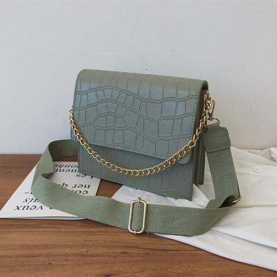 

Advanced foreign gas bag ins texture crocodile grain small square bag new 2019 fashion broadband single shoulder oblique satchel b